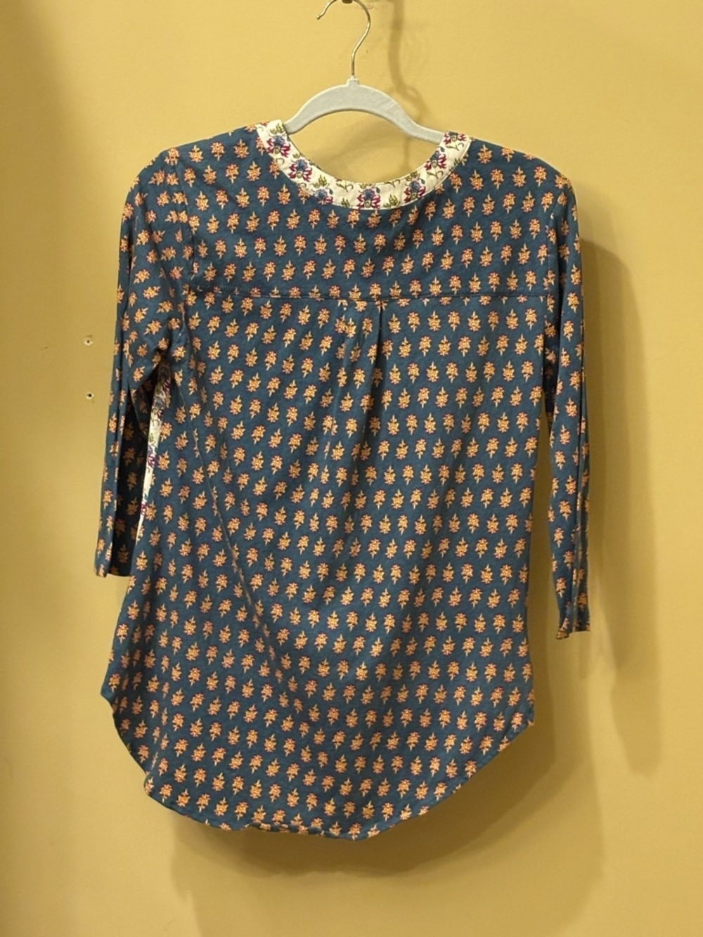Maeve by Anthropologie Mixed Print Boho Tunic Top Size Small Floral 3/4 Sleeve - Picture 3 of 5